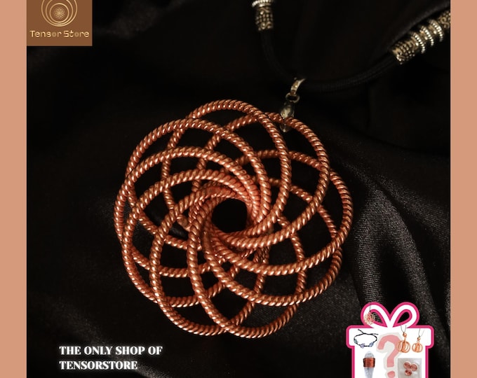 Flower of Life Torus Pendant: Red Copper Sacred Geometry - 432Hz