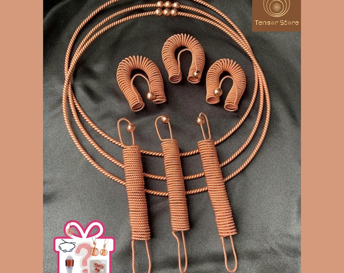 Red Copper Water Purification Set: Tensor Ring, Acu-Vac Coil, Feedback Loop