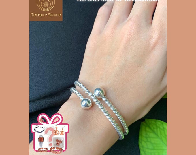 Handmade Pure Silver Tensor Bracelet: Custom Frequency Wellness Jewelry