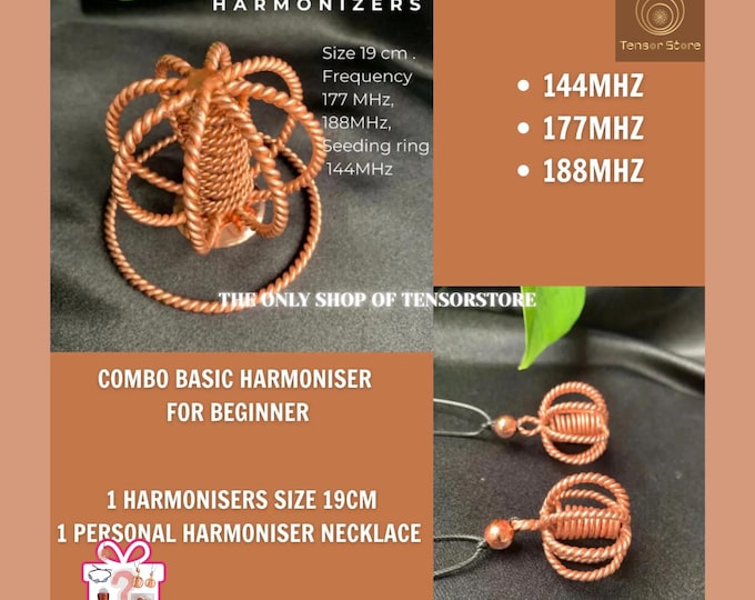 Combo Harmoniser For Beginner: Necklace & Harmoniser, Tensor, Tensor Harmoniser, Tensor store, Gift For meditation lover, Reiki tool