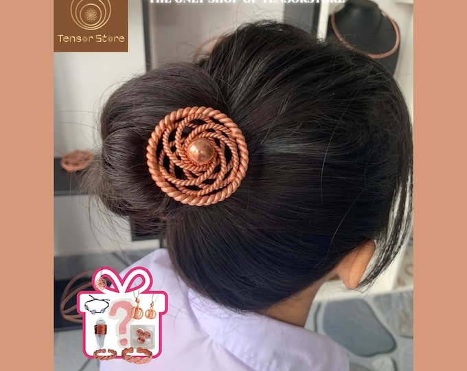 144MHz Tensor Hairpin: Pure Copper Energy Hair Clip for Grounding