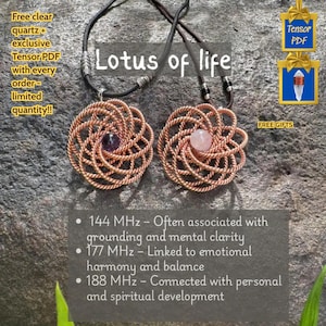 Tensor Pendant, Flower Of Life Pendant  , Tensor Generator, Lost Cubit, Copper, Energy Circle, Energy Rings, Yoga Rings, 144Hz, 177Hz