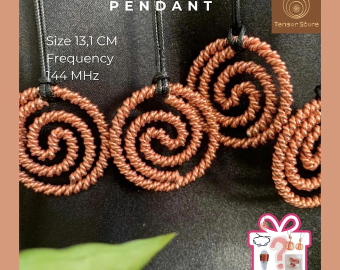 144 MHz Red Copper Spiral Pendant: Sacred Geometry Grounding Necklace