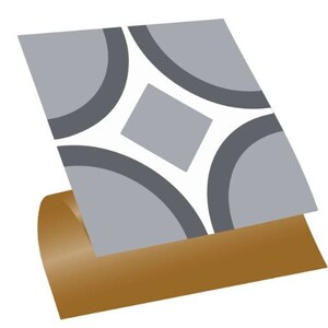 Grijze geometrische vinyl tegelstickers, zelfklevende PVC vloertegel, verwisselbare tegelstickers, moderne Peel en stick tegels, doe-het-zelf vloeren