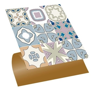 Moroccan style tiles, Self adhesive PVC flooring, Peel and stick vinyl tile, Vinyl floor tiles, Vintage tile decals, DIY flooring