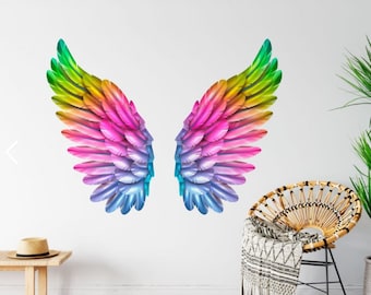 Angel wings backdrop,  Angel wings sticker, Angel wing decal, Wings background, Wings wall art, Photo Backgrounds