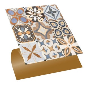 Moroccan style tiles, Vintage tile decals, Self adhesive PVC flooring, Peel and stick tiles, Vinyl floor tiles, DIY flooring