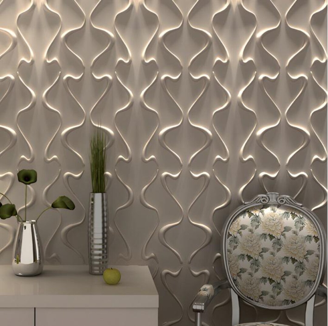 3D Textured Wall Panels: DIY PVC Wall Decor (50x50 Cm, Set of 4) - Etsy