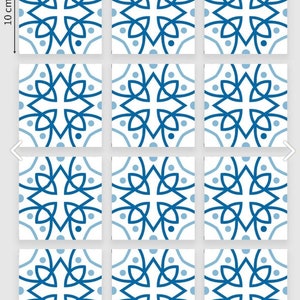 Tile decals for kitchen and bathroom, Blue backsplash tile stickers, Self adhesive wall decals, Peel and stick tile, DIY Wall stickers