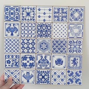 Portuguese Pattern Vinyl Floor Tiles, Peel and stick tiles,  Azulejos vinyl tiles, PVC Floor stickers, Self adhesive Vinyl tile stickers