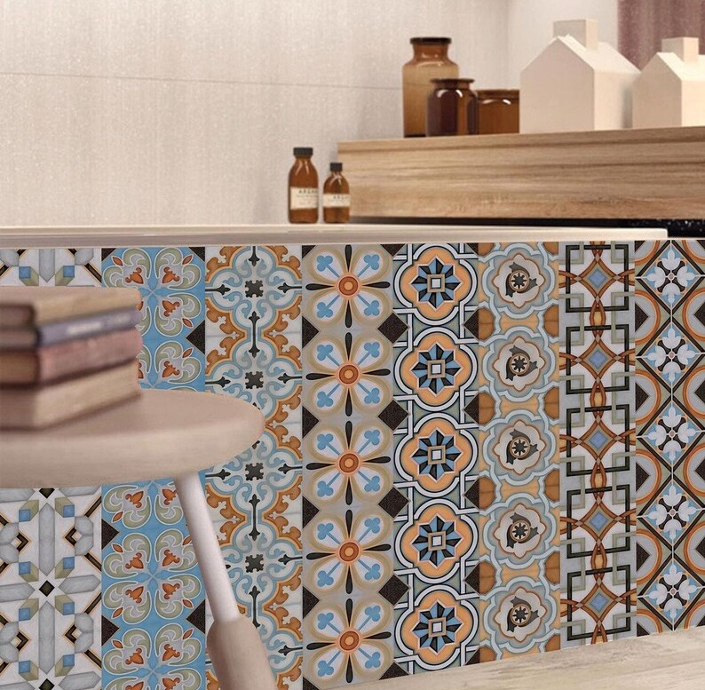 Moroccan Style Tiles Backsplash Tile Stickers Stair Riser - Etsy