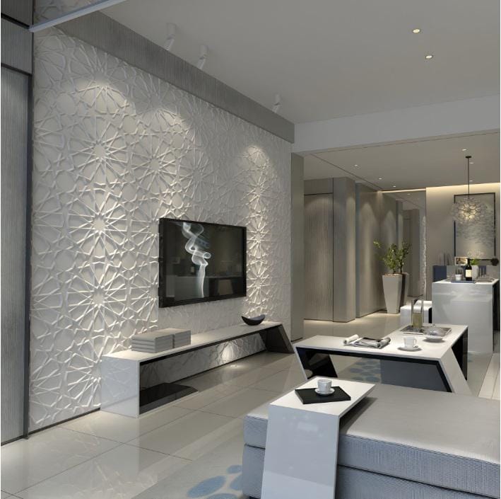 3D PVC Wall Panels: Modern Accent Wall Art, Decorative Tiles (50 X50 Cm ...