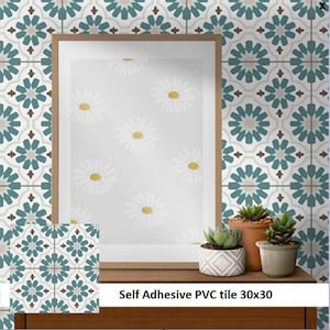 Floral Peel en stick tegel, PVC vloertegels, vinyl vloerbedekking, zelfklevende sticker tegel, vinyl sticker, doe-het-zelf vloeren, vinyl tegel sticker