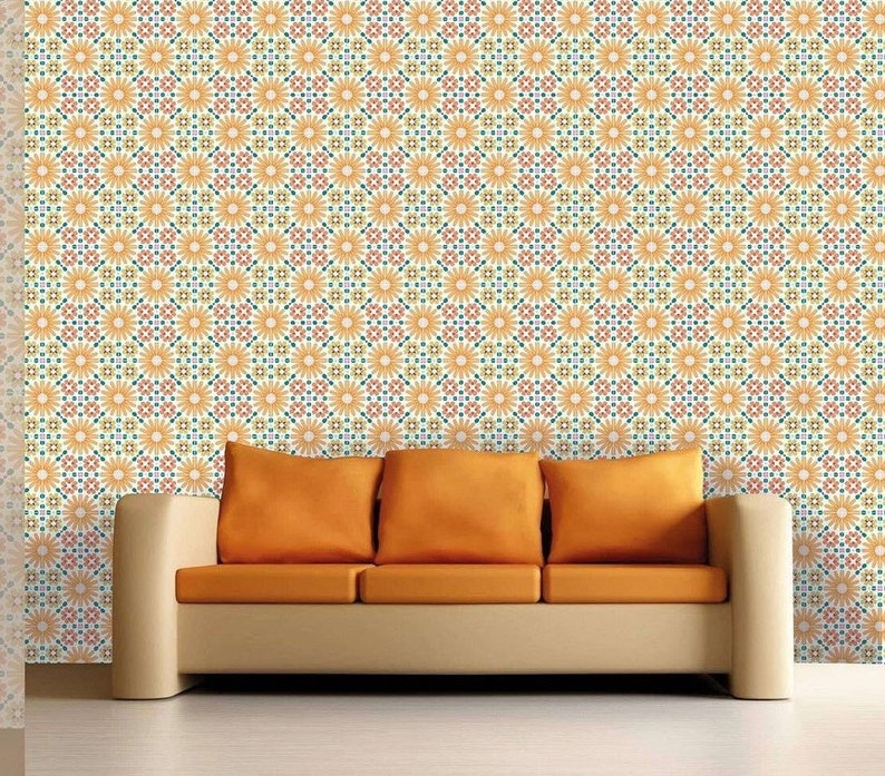 Floral Peel and Stick Tile PVC Floor Tiles Vinyl Floor Etsy