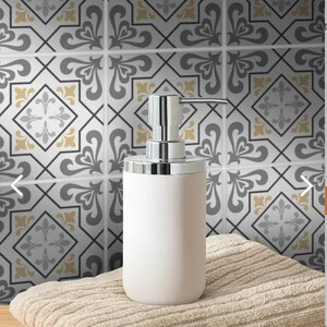Gray backsplash tile stickers , Tile decals for kitchen and bathroom, Water resistant tile stickers , Peel and stick tile, DIY wall decals