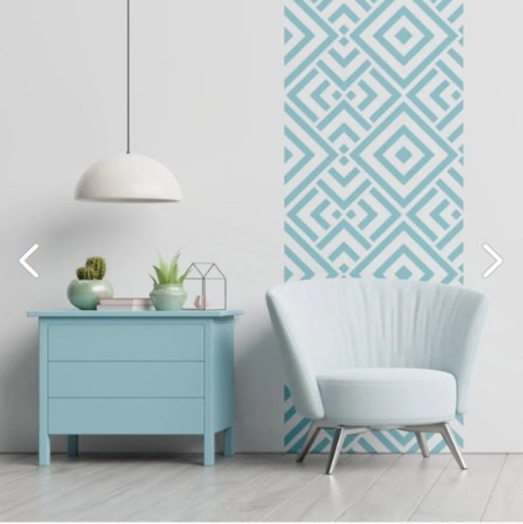 Geometric Wall Stencil, Modern Wall Stencil, Reusable Stencil for Painting, Wall Decor Stencil