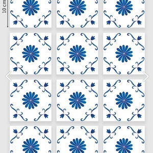 Water resistant sticker tiles, Blue tile decals for kitchen and bathroom, Backsplash tile stickers, Self adhesive wall decals