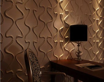 3D strukturierte Wandpaneele: PVC Wandfliese, Akzentwand (50 x 50 cm)