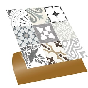 Patchwork Vinyl Tiles, Mosaic PVC Tiles,  PVC Floor stickers, Self adhesive Vinyl sticker, Peel and stick Vinyl floor covering, DIY flooring
