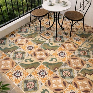 Patchwork Vinyl Tiles: Peel and Stick Flooring -30x30 cm