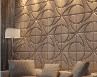 3D PVC Wall Panels: Modern Accent Wall tile, 50x50 cm