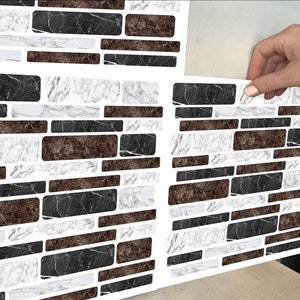 Brown Mosaic  floor tiles, Modern vinyl tiles, Backsplash tile stickers, Self adhesive PVC tiles, Waterproof tile stickers, DIY flooring