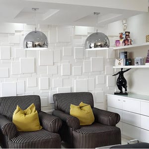 3D wall panels, Decorative Wall Tile, PVC wall decor,  Modern DIY Wall Paneling, 50x50 cm Paintable Wall panel, Interior Wall decor