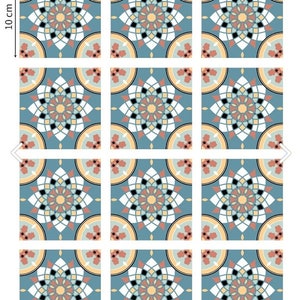 Moroccan style tile stickers for kitchen and bathroom, Backsplash tile decals,  Water resistant tile sticker , Peel and stick tiles