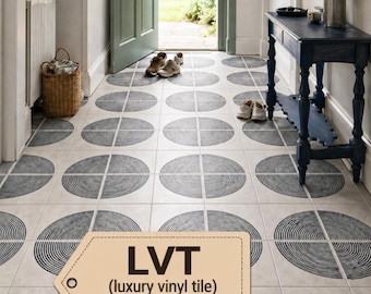 Modern Circle Pattern floor tile- Peel and Stick Vinyl Fooring
