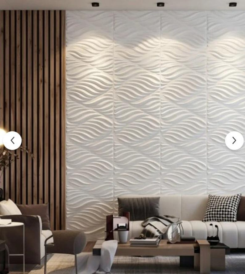 3D PVC Wall Panels: Modern Accent Wall Art, Decorative Tiles (50x50 Cm ...