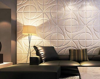 3D-pvc-wandpanelen: modern accent wandtegel, 50 x 50 cm
