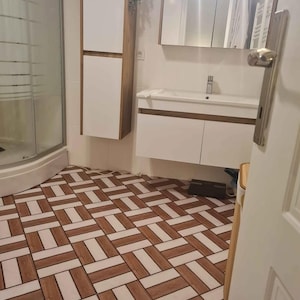 Wooden effect vinyl tiles, Self adhesive PVC tiles, Peel and stick tiles, PVC Floor stickers, Vinyl tile stickers, DIY flooring, Floor decal