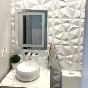 3D wall panels, Decorative Wall Tile, PVC wall decor,  Modern DIY Wall Paneling, 50x50 cm Paintable Wall panel, Interior Wall decor