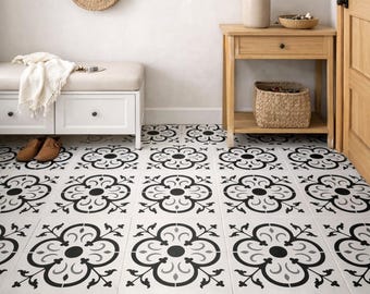 Vintage PVC Floor Tiles: Self-Adhesive Peel & Stick Vinyl Flooring (30cm X 30cm)