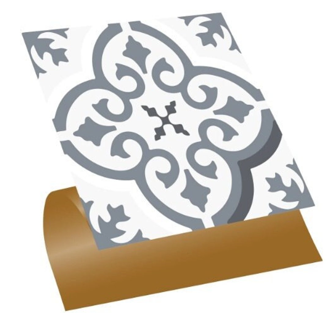 Vintage Style Gray Vinyl Tiles, PVC Floor Sticker, Vinyl Tile Stickers