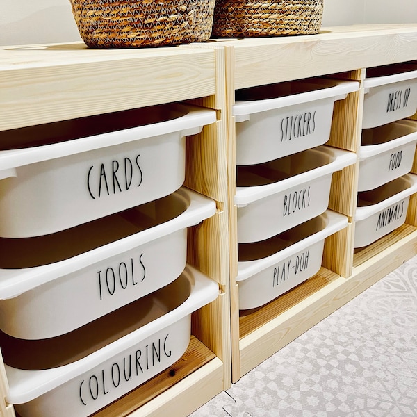 Étiquettes de rangement pour jouets | Étiquettes d'organisation | Étiquettes pour bacs à jouets | Sticker coffre à jouets | Étiquettes Trofast | Étiquettes pour jouets de chambre d'enfant | Organisation des jouets