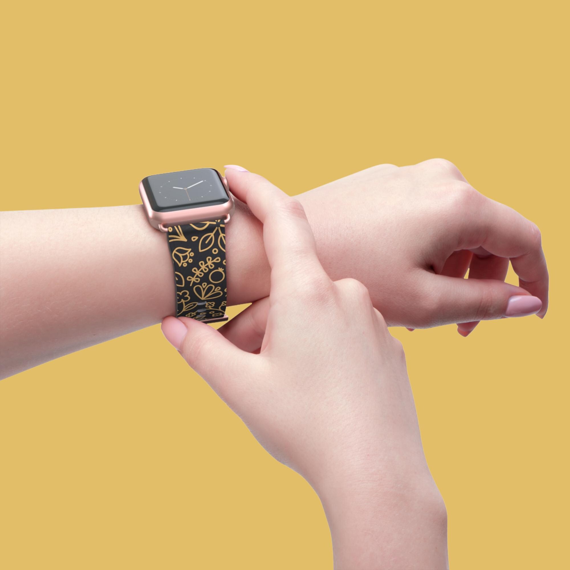 Bohemian Floral Apple Watch Band: Faux Leather Strap - Etsy display picture 3