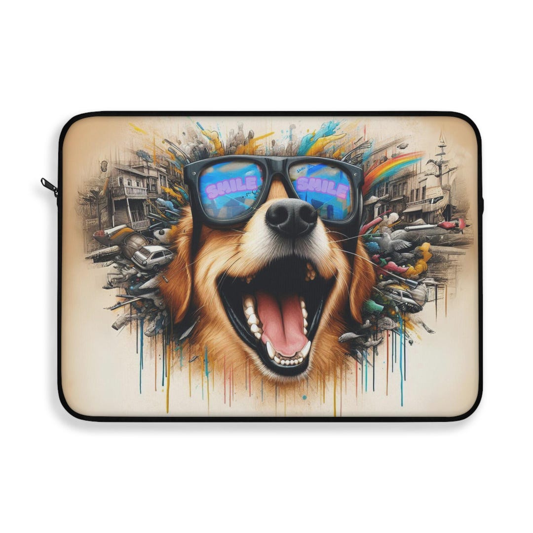 Cool Dog Laptop Sleeve, Fun Pet Gift, Fashion Tech Accessory, Dog Lover ...