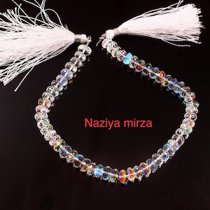AAA+++ Fire Rainbow Quartz Faceted Rondelle Beads Gemstone.Mystic Fire Rainbow Quartz 8 inch long.Making for jewelry