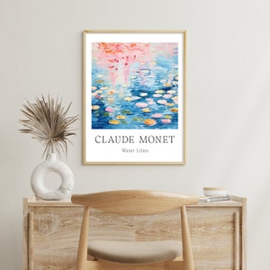 Claude Monet Art Print, waterlelies kunst aan de muur, kunst aan de muur Monet, Monet tentoonstelling poster, Monet poster digitale print, afdrukbare kunst