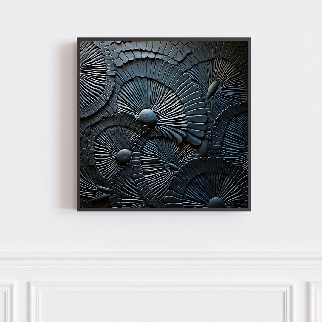 3D Effect Wall Art Black Abstract Wall Decor Abstract Canvas Print