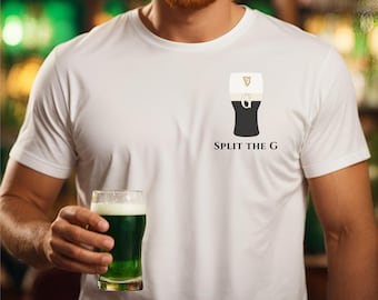 Split the G T-Shirt - Gear Up for the Ultimate Irish Drinking Challenge