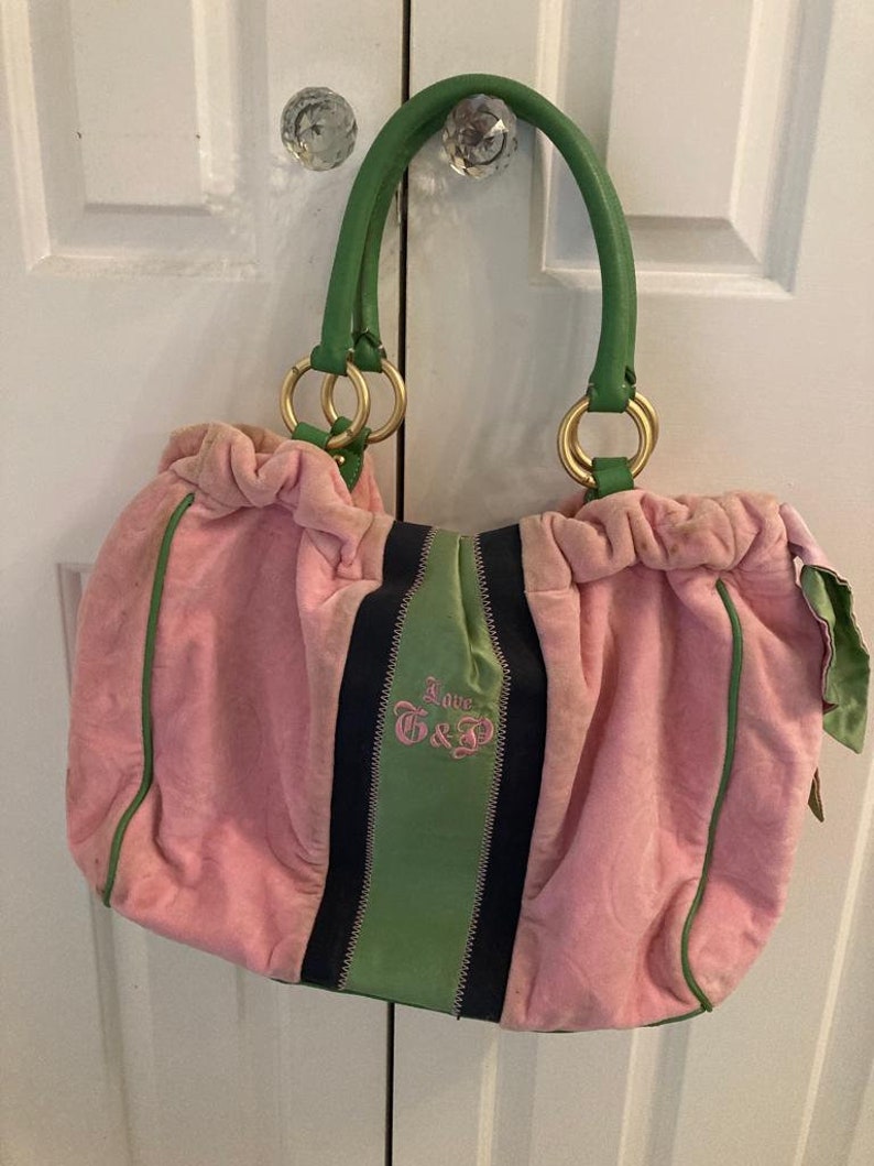 Rosa Samt Juicy Couture Handtasche Bild 1