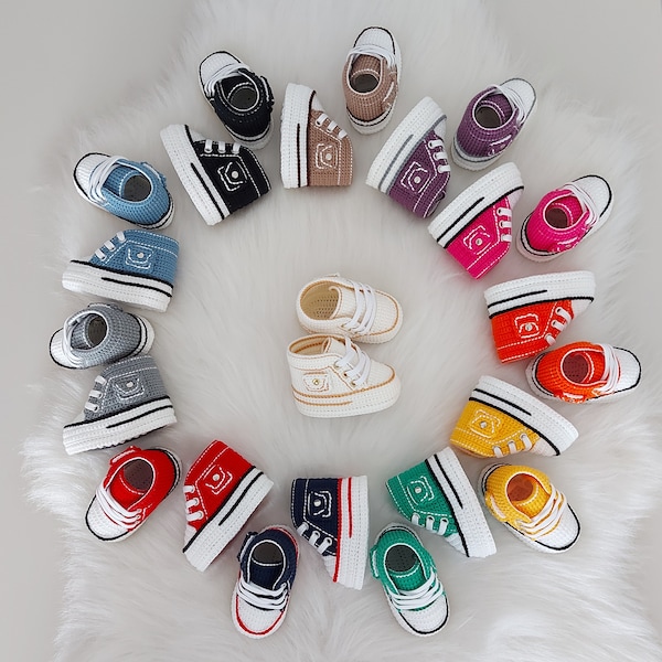 Zapatos de niña bebé recién nacido, Converse de bebé, zapato de bebé de punto, botín de bebé, zapatos de bebé Converse, zapatilla de deporte de bebé Converse, zapatos de bebé de ganchillo