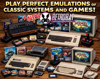 NUEVO retrobat / retropackage todo en uno (DL) / los legendarios Atari 2600, Atari 800, Commodore 64 y Amiga 500 en una solución completa.