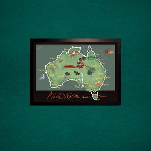 Handgezeichnete Australien-Landkarte als A2 Poster