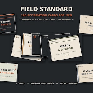 Men's Affirmation Cards | Discipline, Motivation, Mindset Deck (Digital Download)