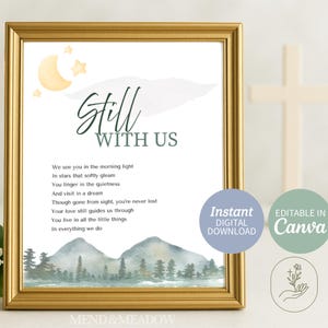 Still With Us Printable Memorial Sign, Funeral Poem, Celebration of Life Table Decor, In Loving Memory Poster, Digital Download
