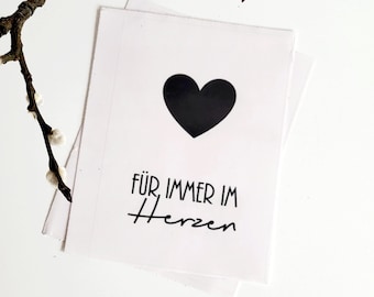 Stickers for grave candles, Forever in our hearts, transparent background, individually or as a value pack, grave decoration accessories.