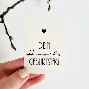 Aufkleber Grabkerze "Dein Himmelsgeburtstag" Grabschmuck Sticker Todestag Grablicht Friedhof Geburtstag modern tod Trauer Beerdigung
